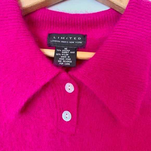 Limited Angora Fuchsia Crop Sweater M - Picture 2 of 7